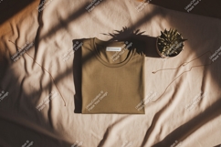 Olive shirt plant necklace mockup image Product Image 1