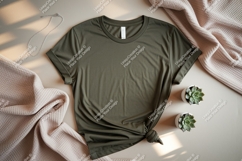 Olive green t shirt mockup image Product Image 1