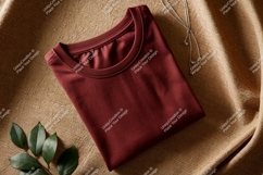 Maroon shirt necklace leaves mockup image Product Image 1