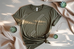 Olive green t shirt mockup image Product Image 1