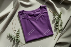 Purple t shirt gold necklace eucalyptus image Product Image 1