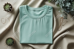 Mint green t shirt jewelry plants image Product Image 1