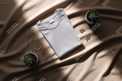 Folded grey t shirt jewelry plants image Product Image 1