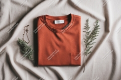 Terracotta shirt necklace greenery fabric Product Image 1
