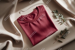 Maroon t shirt silver necklace eucalyptus image Product Image 1
