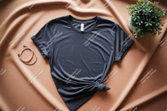 Dark grey t shirt draped knot bracelet plant image Product Image 1