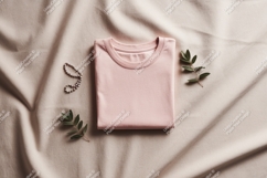 Pink shirt jewelry leaves mockup image Product Image 1