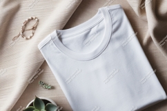 White t shirt with bracelet and plant mockup Product Image 1