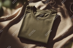 Olive green t shirt mockup image Product Image 1