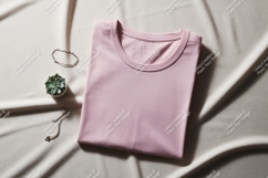 Pink t shirt with succulent and jewelry image Product Image 1