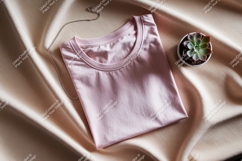 Pink shirt draped fabric succulent image Product Image 1