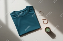 Teal shirt jewelry succulent plant Mockup Product Image 1