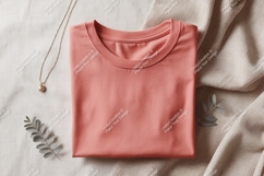 Coral t shirt necklace leaf mockup Product Image 1
