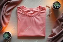 Pink shirt draped fabric succulent jewelry image Product Image 1