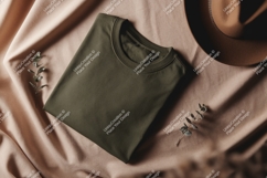 Olive green t shirt mockup clothing Product Image 1