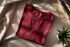 Crimson shirt draped fabric jewelry plant image Product Image 1