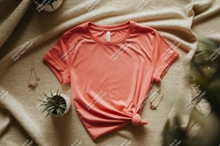 Coral tee jewelry plants t-shirt mockup Product Image 1