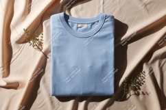 Blue cotton t shirt draped fabric image Product Image 1