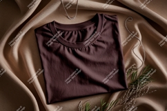 Maroon shirt jewelry fabric mockup Product Image 1