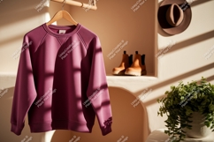 Maroon sweatshirt boots hat plant image Product Image 1