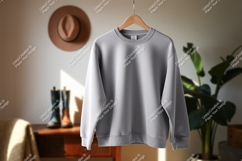 Gray Crewneck Sweatshirt Mockup clothing Product Image 1
