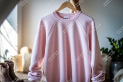 Pink raglan sweatshirt mockup clothing apparel Product Image 1
