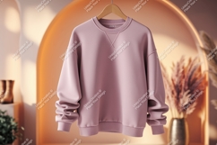 Pink sweatshirt hanging on hanger clothing apparel Product Image 1