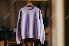 Lavender sweatshirt hanging mockup garment clothing Product Image 1