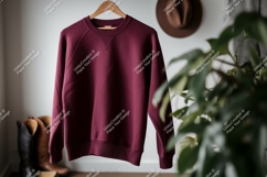 Maroon raglan sweatshirt hanging crewneck casual Product Image 1