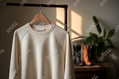 Creamy knit sweater on hanger garment clothing Product Image 1