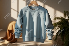 Light blue raglan sweatshirt clothing apparel Product Image 1