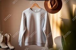 Light gray raglan sweatshirt mockup Product Image 1
