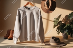Light grey sweatshirt with brown hats and boots image Product Image 1