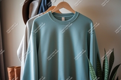 Teal sweatshirt mockup clothing apparel Product Image 1