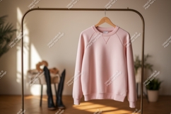 Pink sweatshirt garment mockup clothing fashion Product Image 1