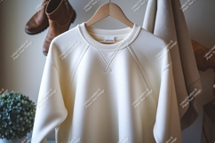 Creamy sweatshirt raglan detail mockup clothing Product Image 1