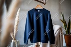 Dark blue raglan crewneck sweatshirt navy Product Image 1