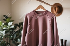 Dusty rose sweatshirt hanging indoors clothing apparel Product Image 1