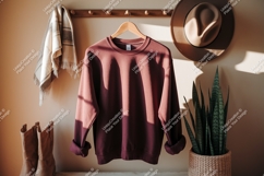 Maroon sweatshirt hanging on rack image Product Image 1