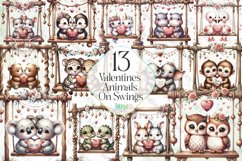 Valentines Animals On Swings Sublimation Product Image 1