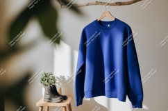 Blue sweatshirt hanging on branch garment Product Image 1