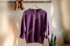 Purple sweatshirt hanging on clothes rack clothing Product Image 1