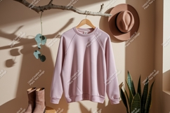 Pink sweatshirt hanging on branch clothing Product Image 1