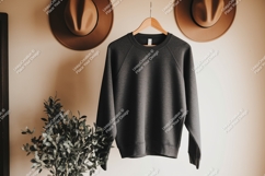Dark gray sweatshirt hanging mockup Product Image 1