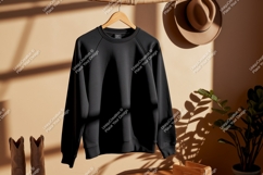 Black sweatshirt hanging on bamboo clothing apparel Product Image 1
