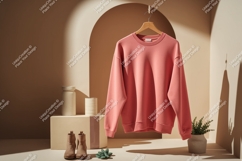 Pink sweatshirt hanging garment clothing Product Image 1