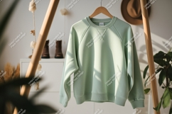 Mint green raglan sweatshirt clothing Product Image 1