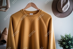 Mustard yellow raglan sweatshirt garment Product Image 1