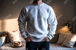 White sweatshirt mockup apparel clothing Product Image 1