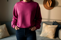 Magenta sweatshirt dark denim casual image Product Image 1